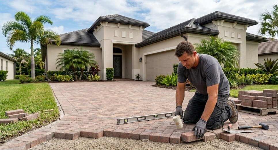 Completed hardscape and paver project in Central Florida