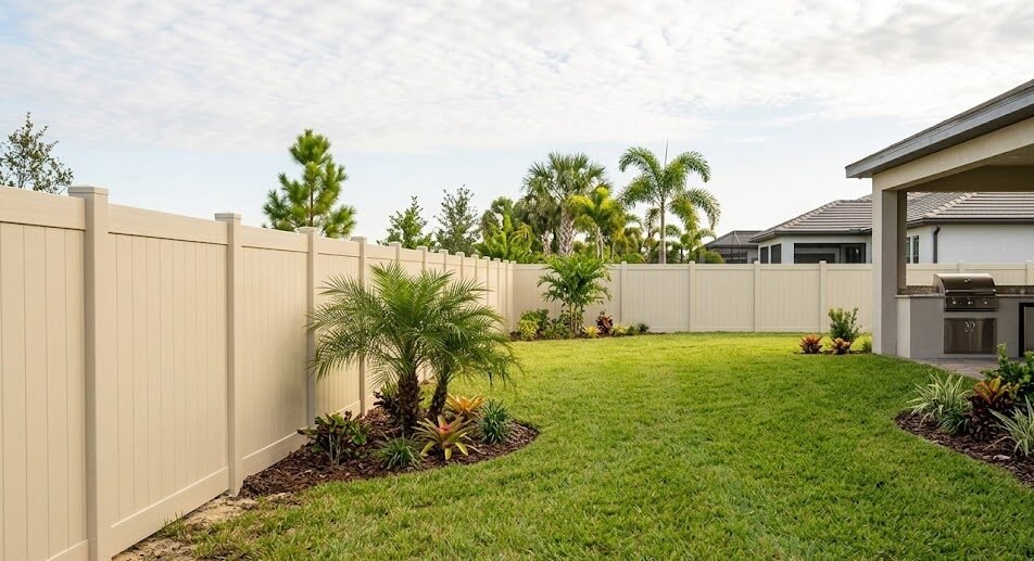 Pool safety fence in a Central Florida backyard