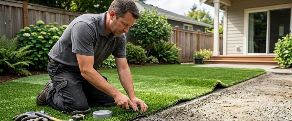 Artificial turf installation in Auburndale, Florida