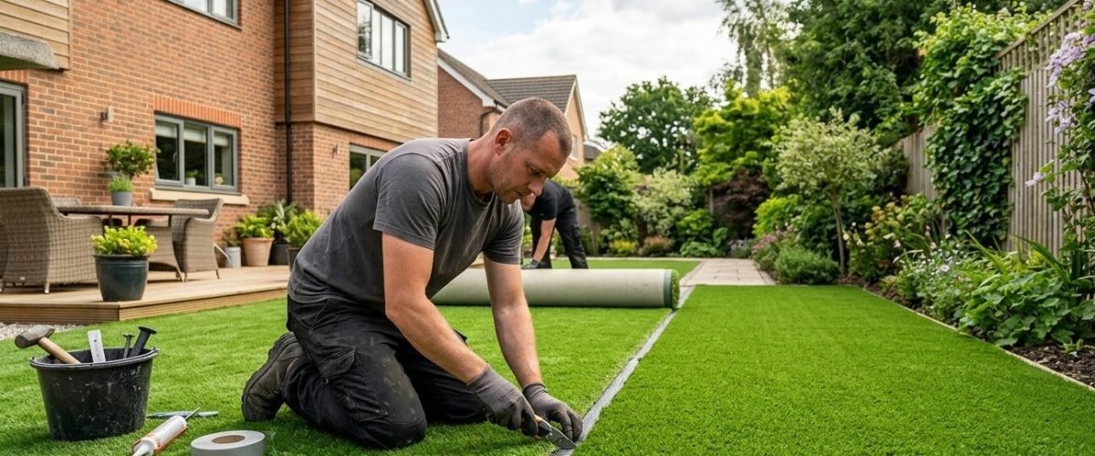 Artificial turf installation in Audubon Park, Florida