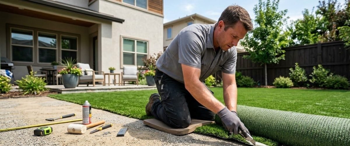 Artificial turf installation in Bentley Oaks, Florida