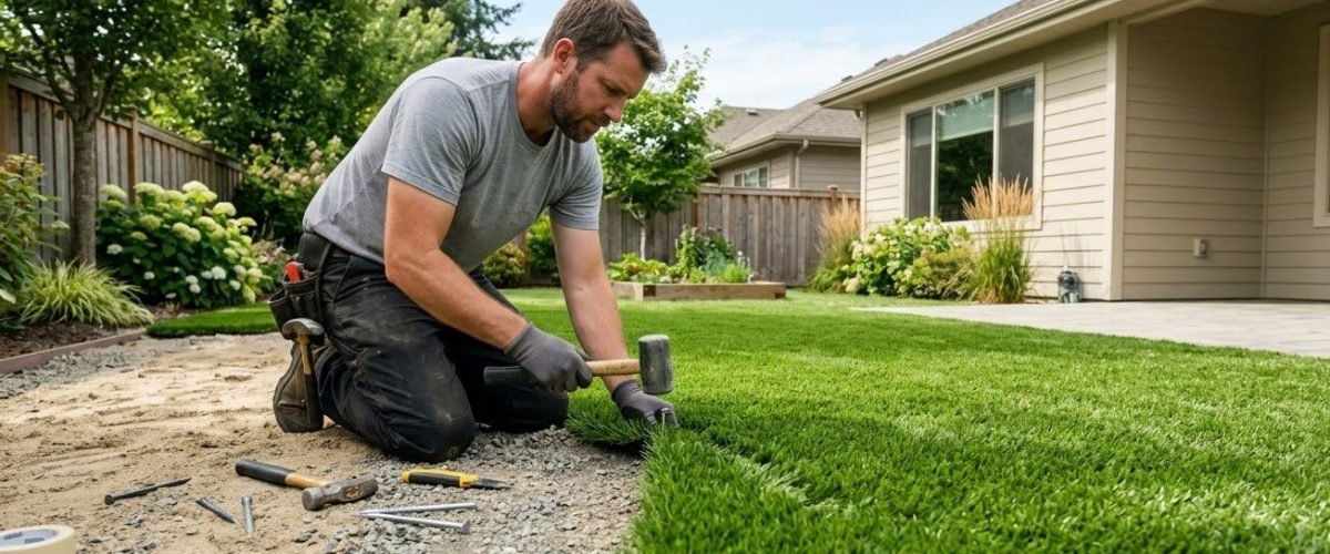 Artificial turf installation in Berkeley Oaks, Florida