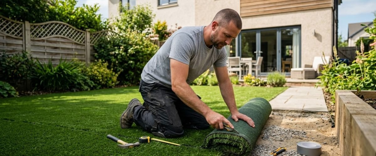 Artificial turf installation in Calagbay Parc, Florida