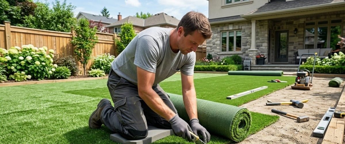 Artificial turf installation in Carillon Lakes, Florida