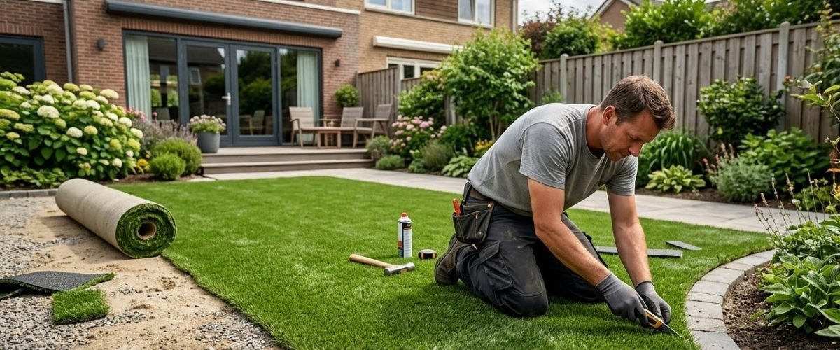 Artificial turf installation in Clermont, Florida