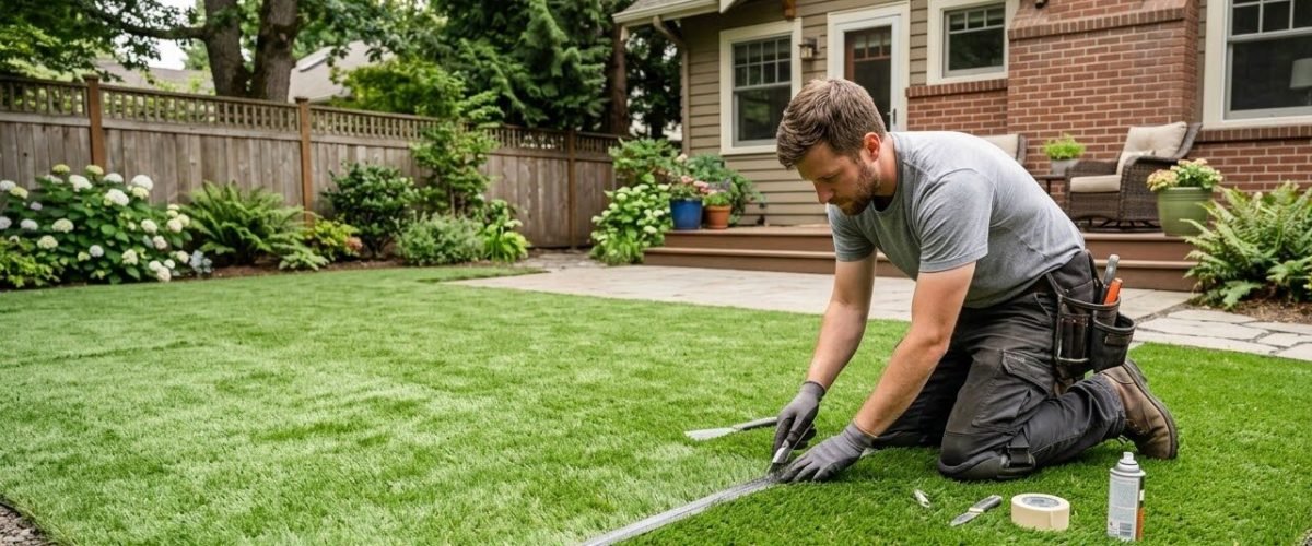 Artificial turf installation in Combee Settlement, Florida