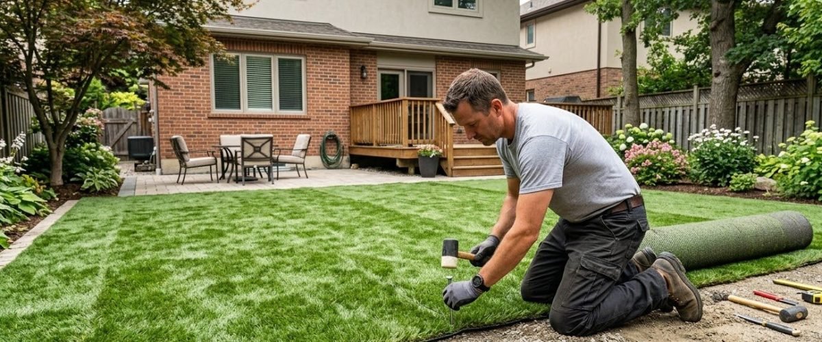 Artificial turf installation in Country Club Road, Florida