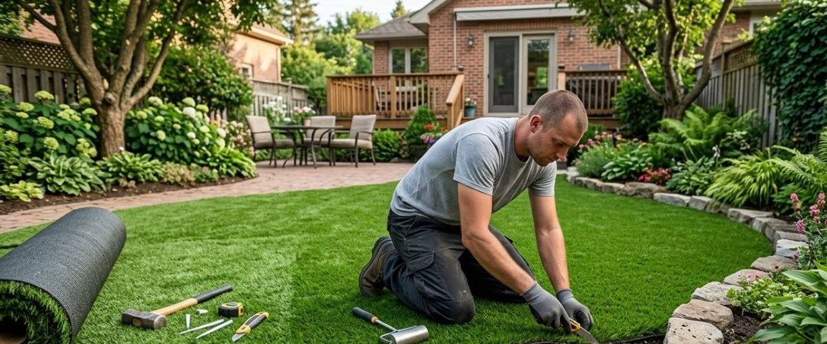 Artificial turf installation in Country Oaks, Florida