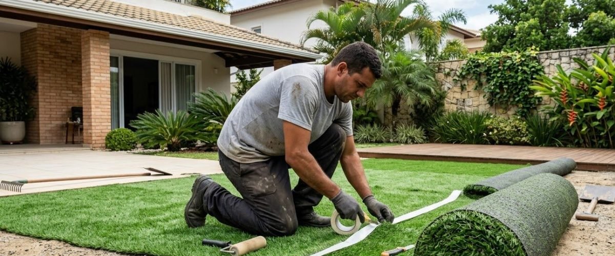 Artificial turf installation in Cypresswood, Florida