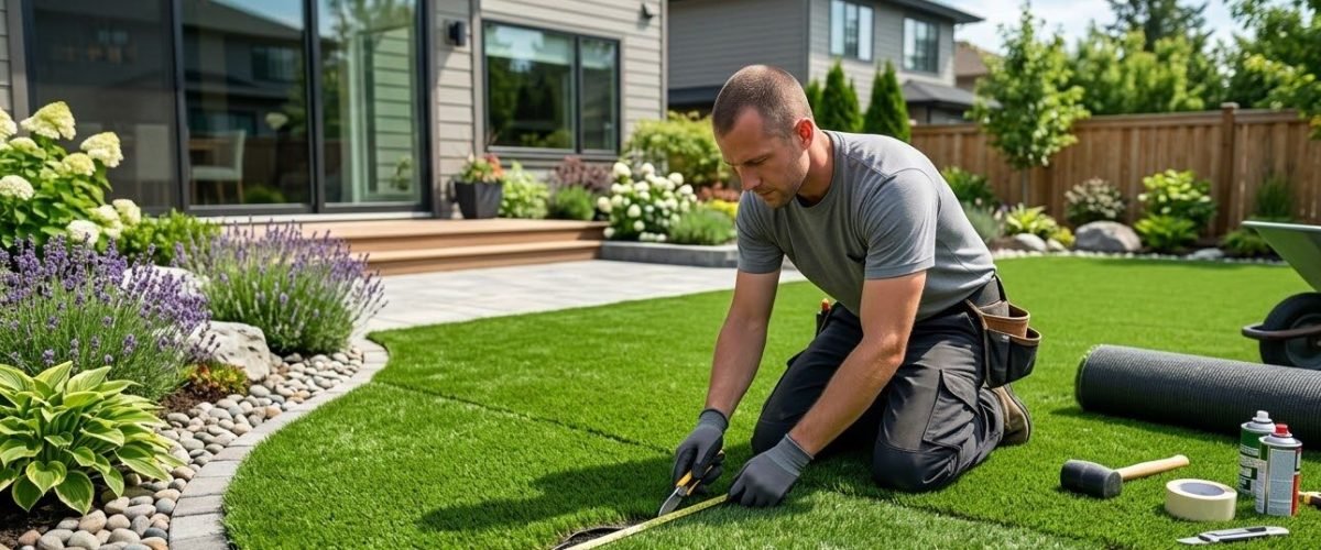 Artificial turf installation in DeLand, Florida