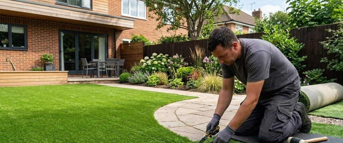 Artificial turf installation in DeLeon Springs, Florida