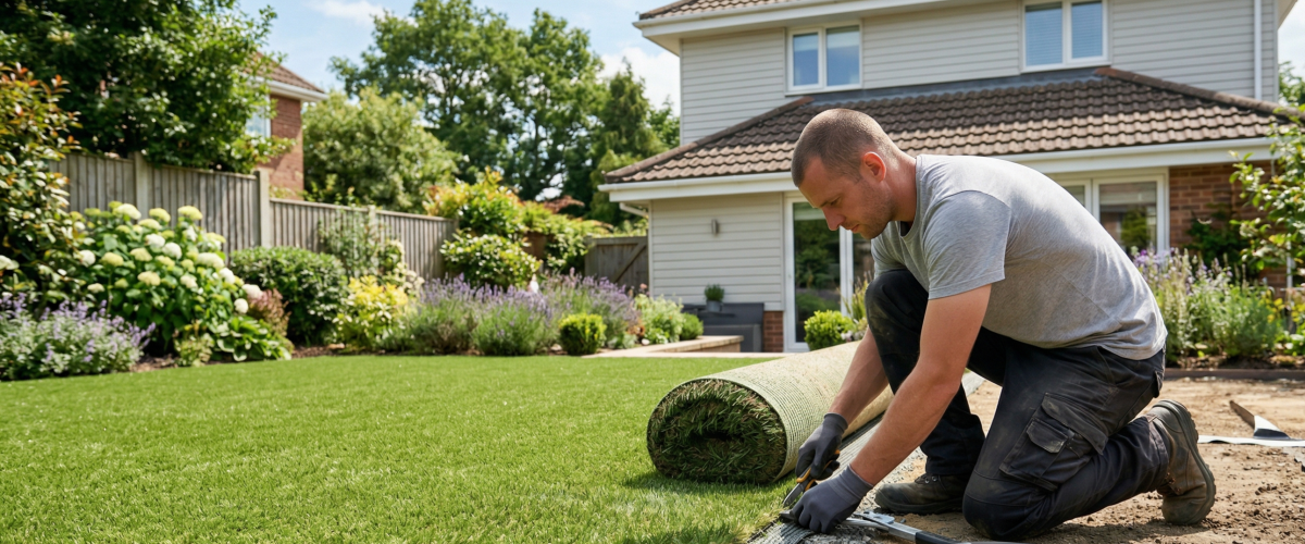 Artificial turf installation in Eatonville, Florida