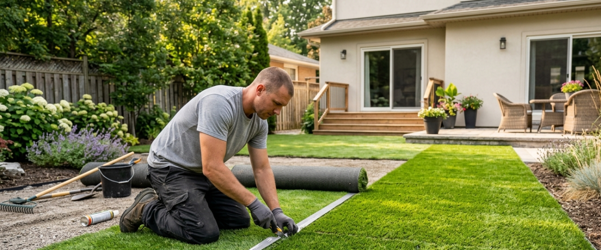 Artificial turf installation in Edgewater, Florida