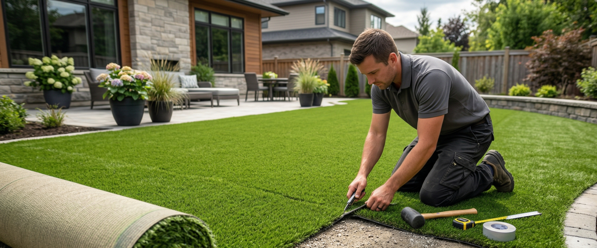Artificial turf installation in Edgewood, Florida