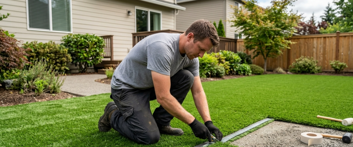Artificial turf installation in Eloise, Florida