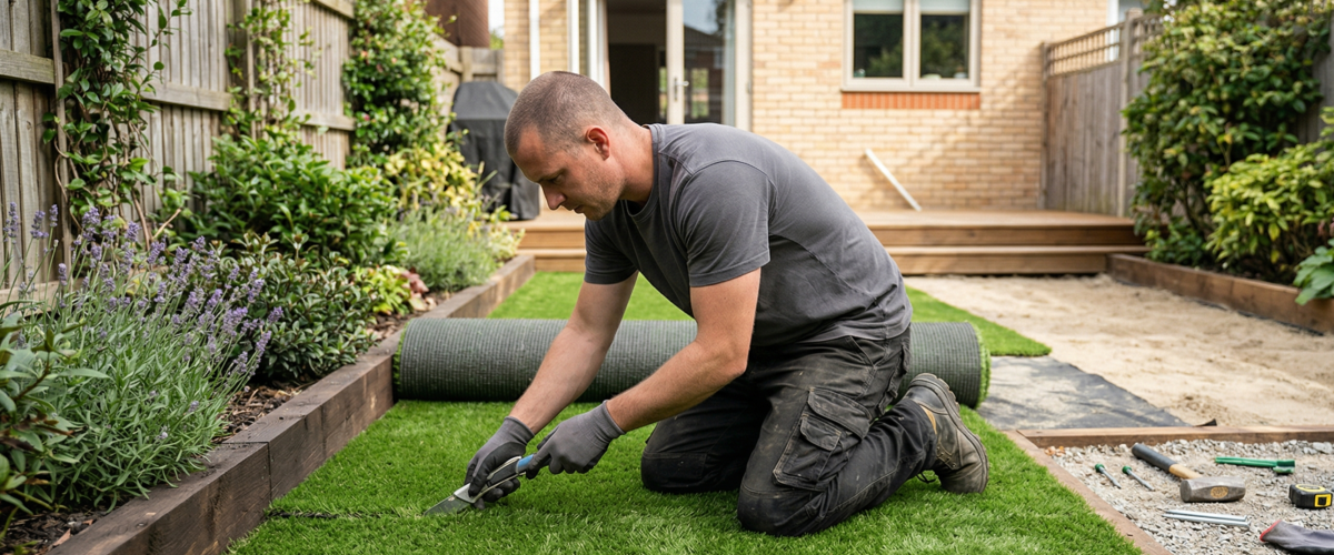 Artificial turf installation in Florence Villa, Florida
