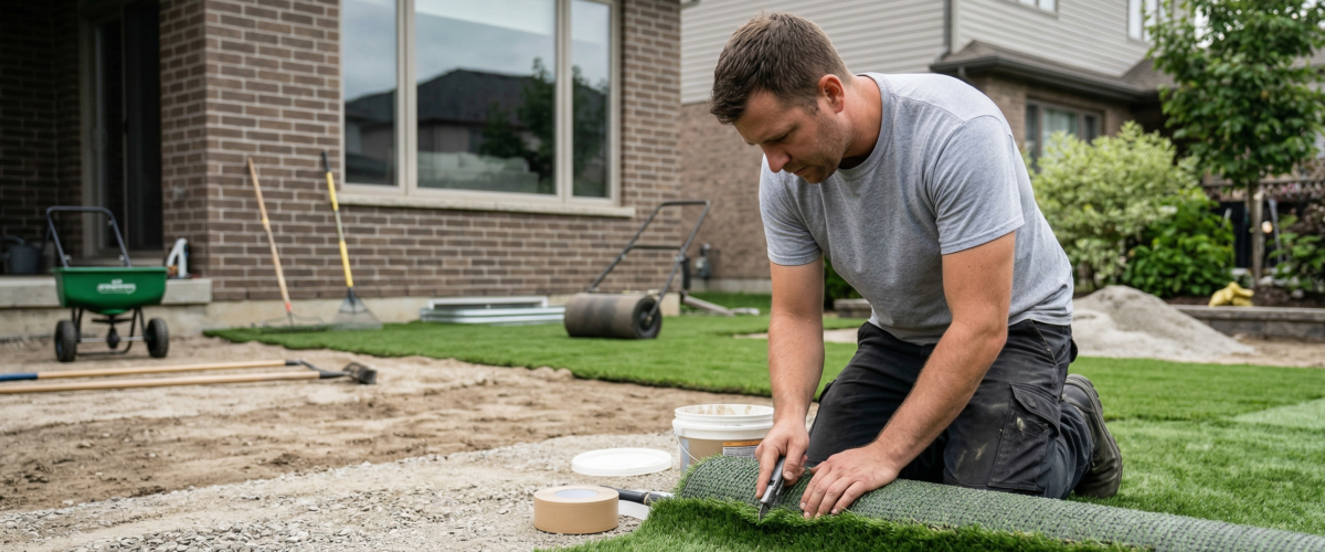 Artificial turf installation in Fort Meade, Florida