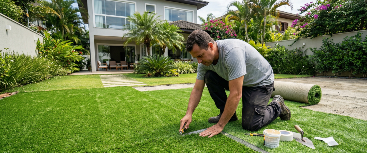 Artificial turf installation in Fussels Corner, Florida