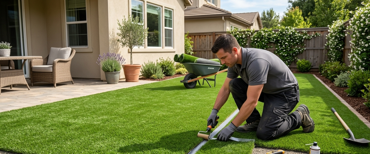 Artificial turf installation in Galloway, Florida