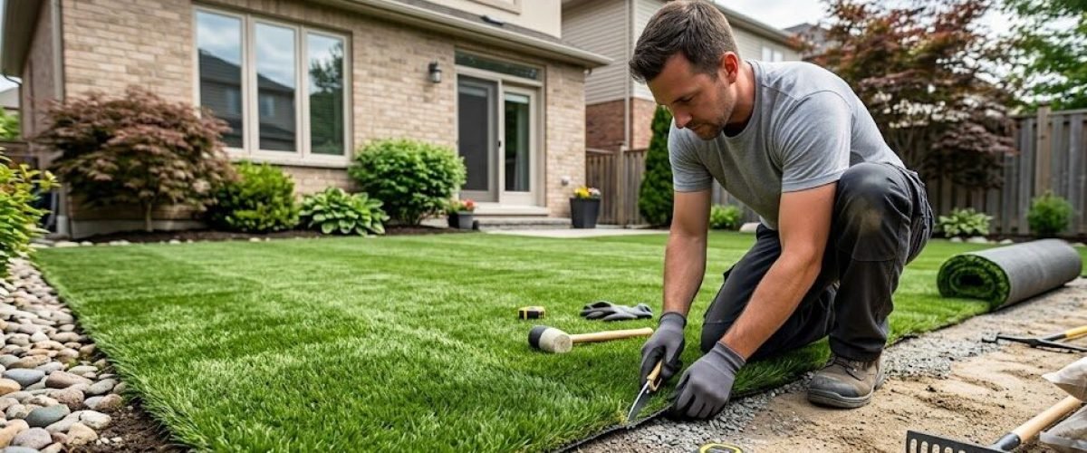 Artificial turf installation in Gibsonia, Florida