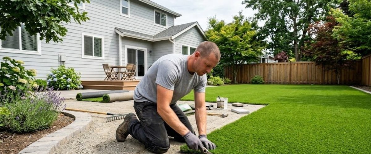 Artificial turf installation in Haines City, Florida