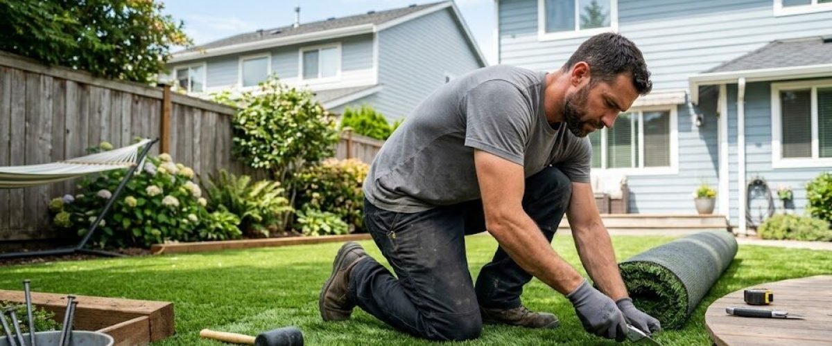 Artificial turf installation in Hawthorne, Florida