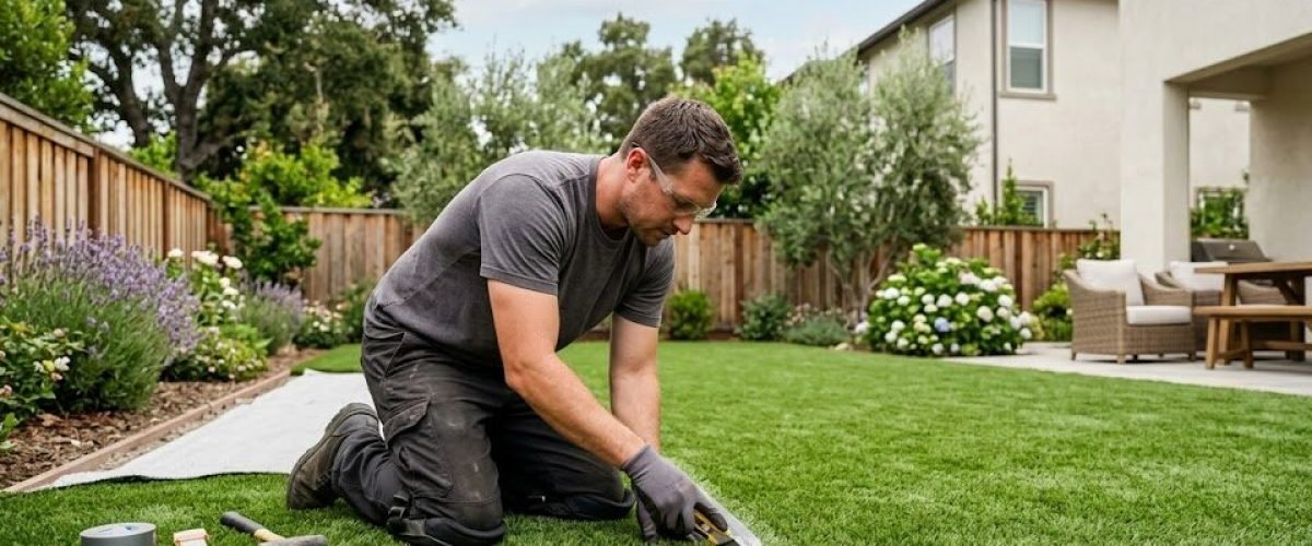Artificial turf installation in Highlands Park Estates, Florida