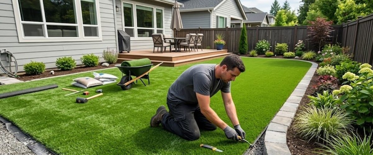 Artificial turf installation in Horizon West, Florida