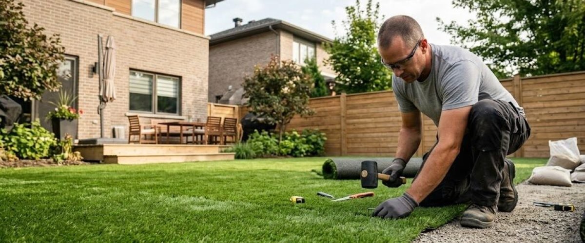 Artificial turf installation in Inwood South, Florida