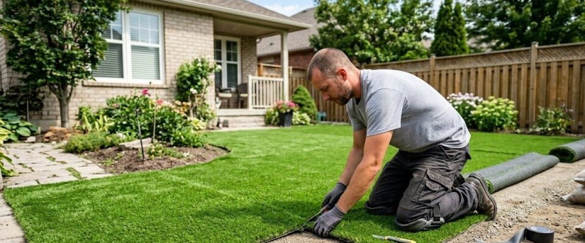 Artificial turf installation in Jan Phyl West, Florida