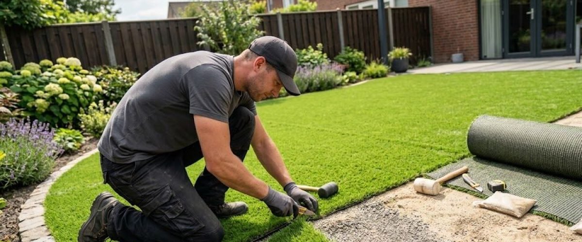 Artificial turf installation in Lake Ashton, Florida