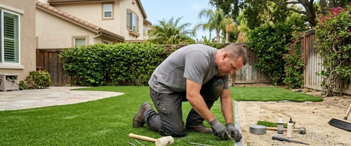 Artificial turf installation in Lake Deer, Florida