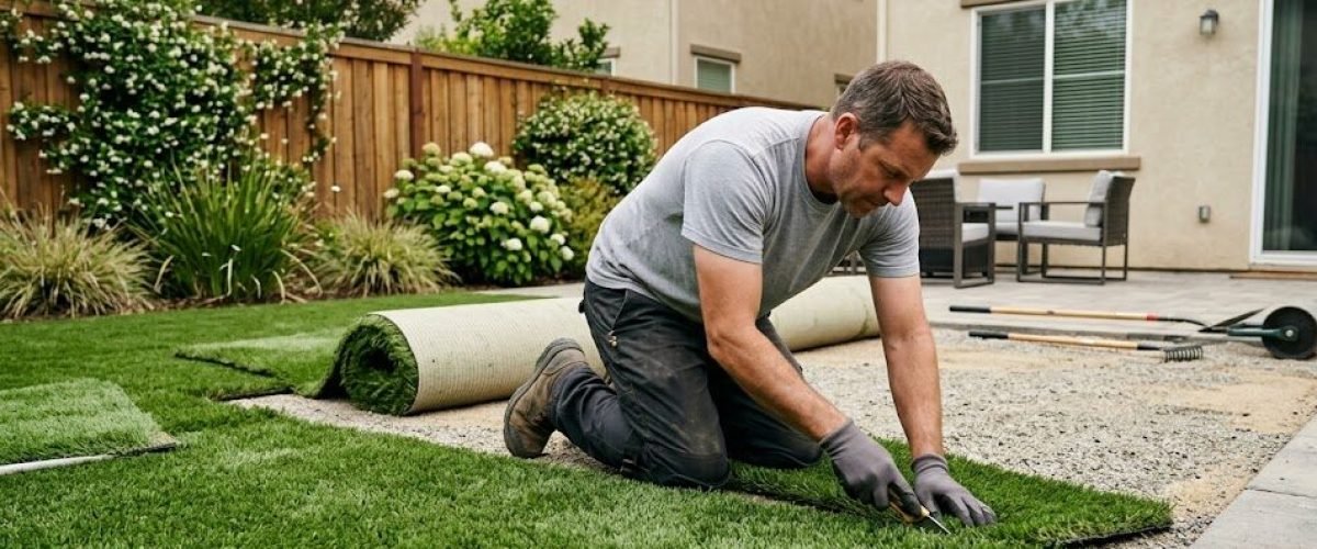 Artificial turf installation in Lake Fox, Florida