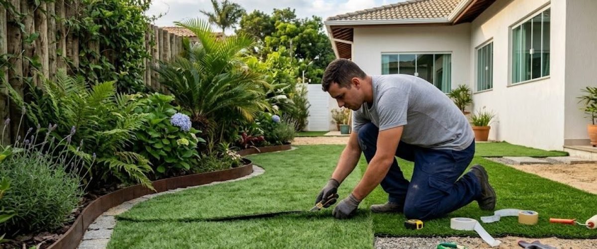 Artificial turf installation in Lake Hamilton Heights, Florida