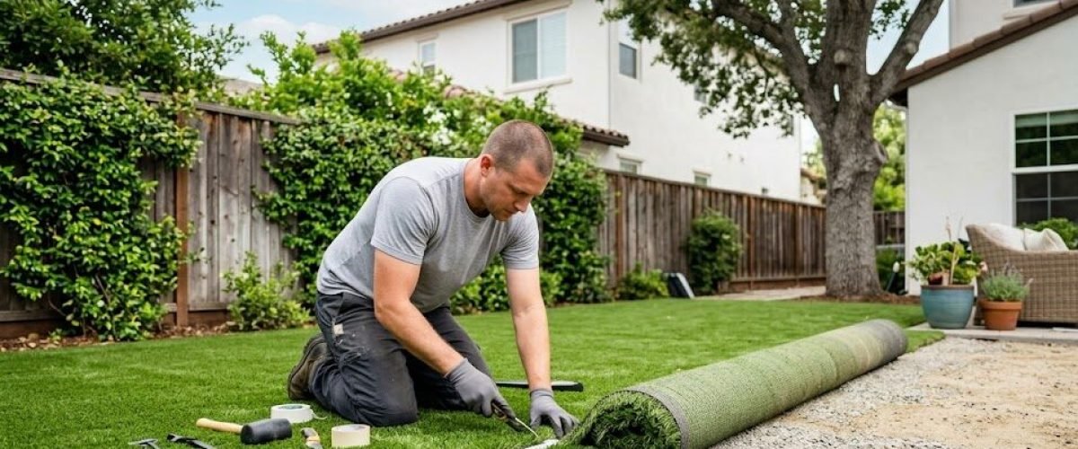 Artificial turf installation in Lake Idylwild, Florida