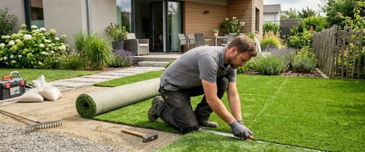 Artificial turf installation in Lake Mirror Area, Florida