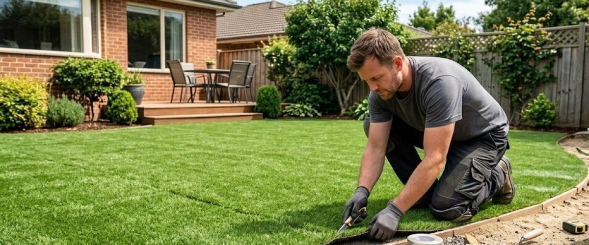 Artificial turf installation in Lake Morton, Florida
