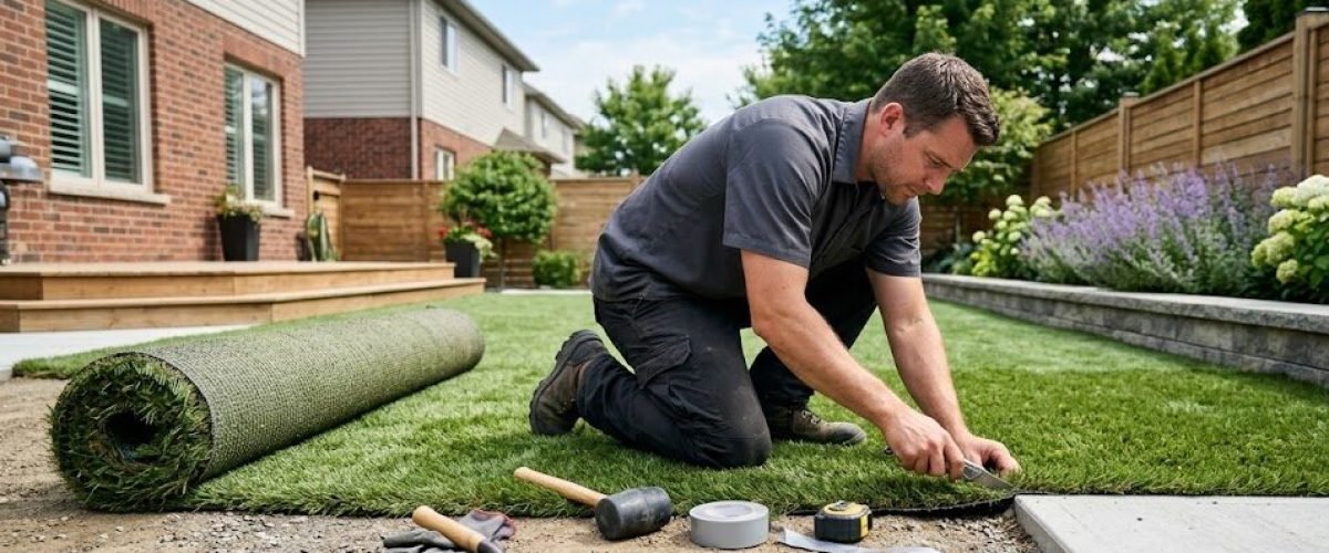 Artificial turf installation in Lake Myrtle, Florida