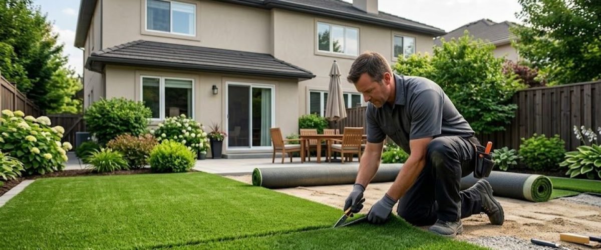Artificial turf installation in Lake Otis, Florida