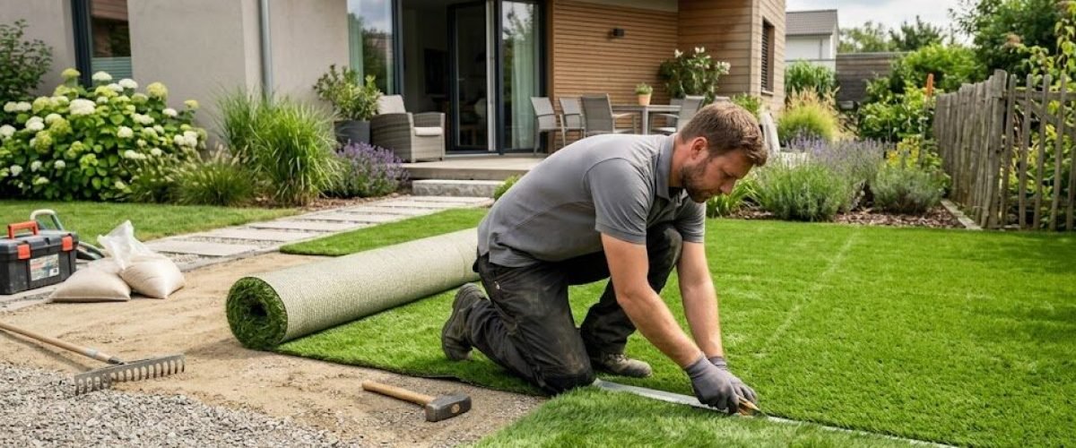 Artificial turf installation in Lake Panasoffkee, Florida
