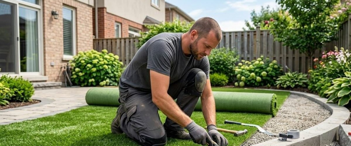 Artificial turf installation in Lake Parker Park Area, Florida