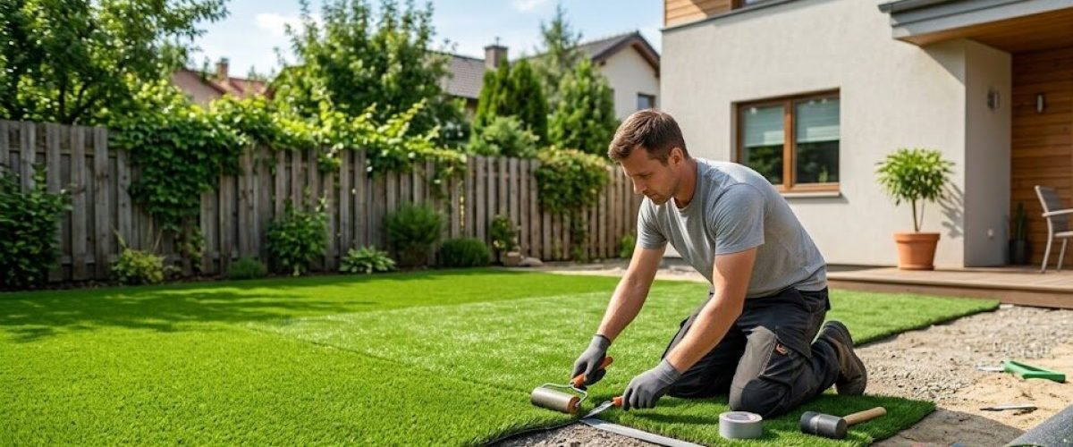 Artificial turf installation in Lake Pasadena Heights, Florida