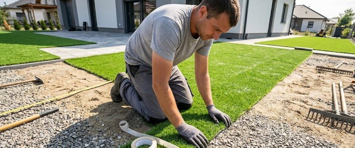 Artificial turf installation in Lake Placid, Florida