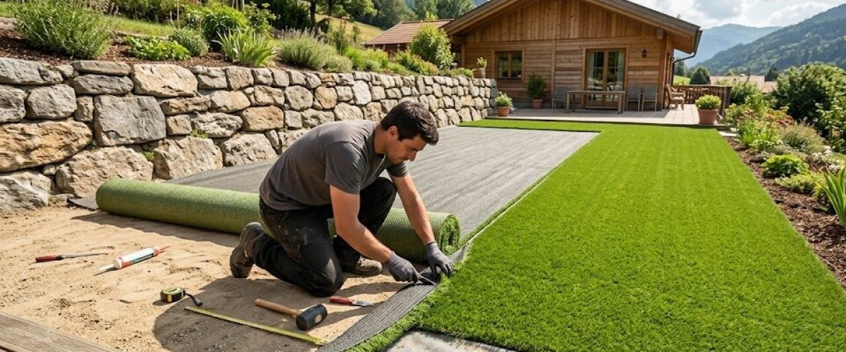 Artificial turf installation in Lake Richelle, Florida