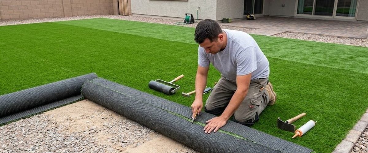 Artificial turf installation in Lake Shipp, Florida