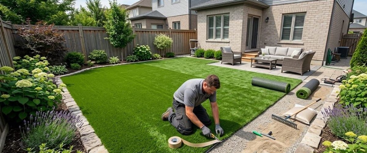 Artificial turf installation in Lake Wales, Florida