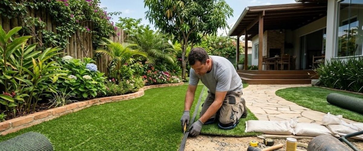 Artificial turf installation in Lucerne Park, Florida