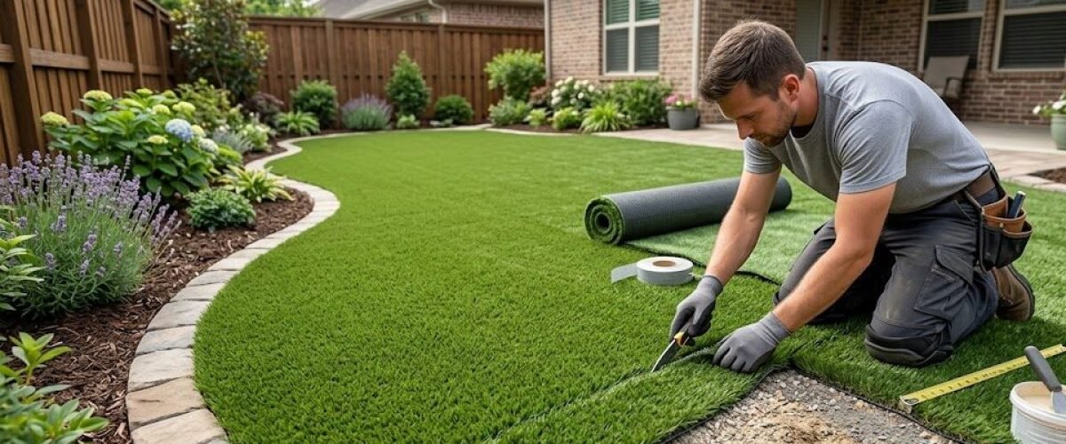 Artificial turf installation in Maitland, Florida