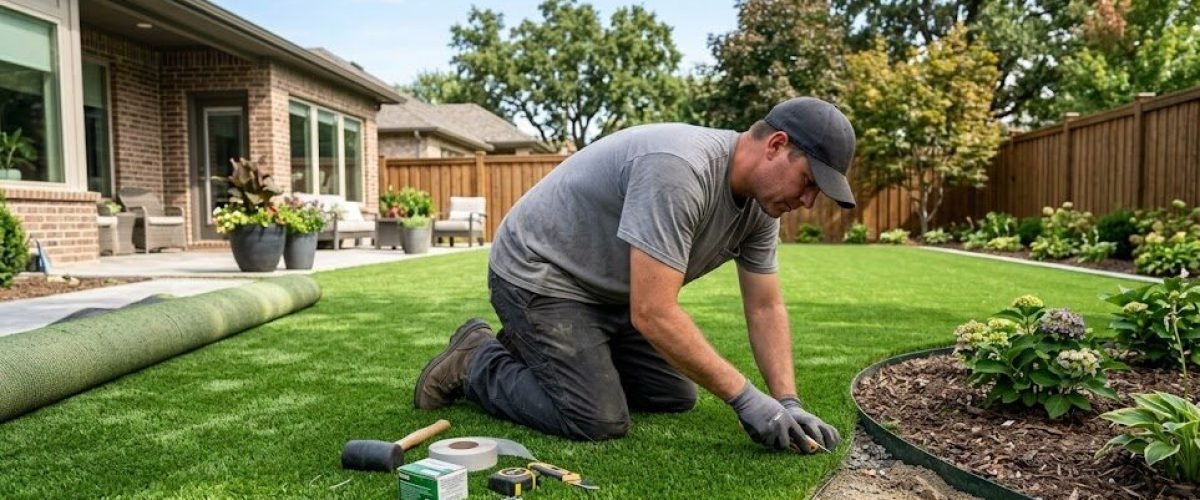 Artificial turf installation in Milk District, Florida