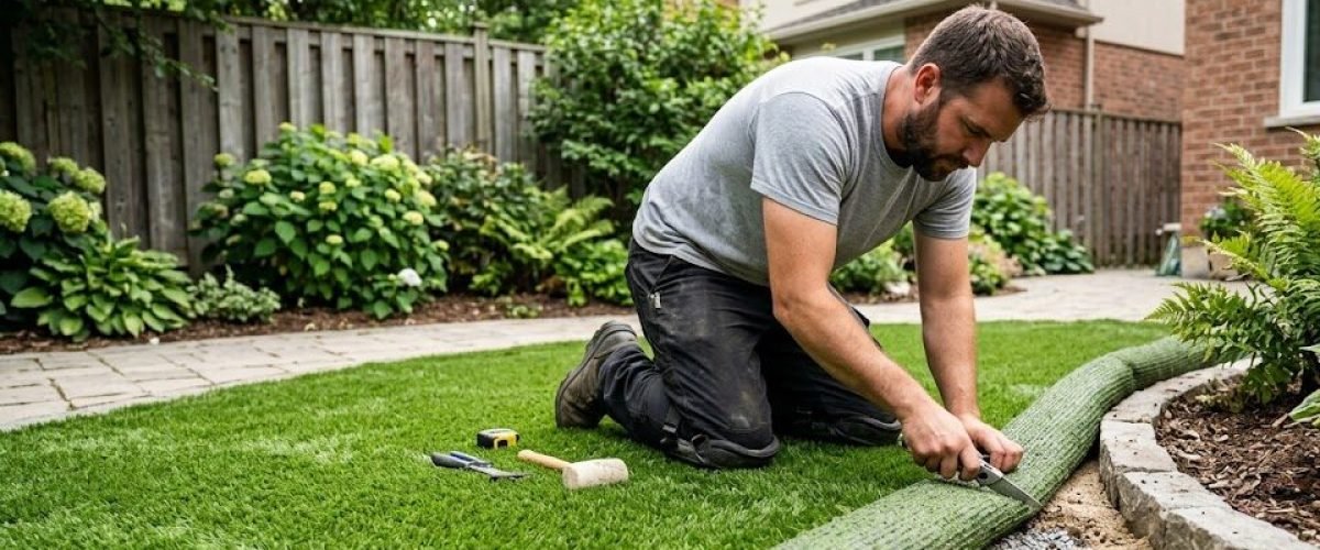 Artificial turf installation in Mills 50, Florida